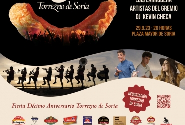La Marca de Garantía Torrezno de Soria celebra sus 10 años con gran una fiesta el 29 de septiembre, con Nena Daconte y una degustación gratuita de 2.500 torreznos 